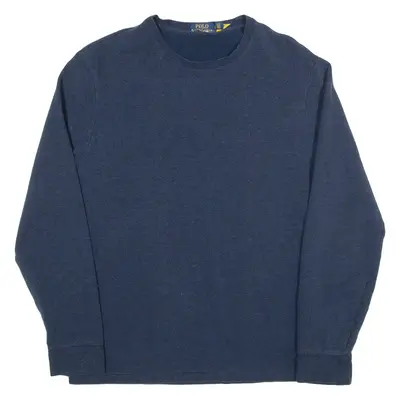 POLO RALPH LAUREN Mens T-Shirt Blue Long Sleeve L