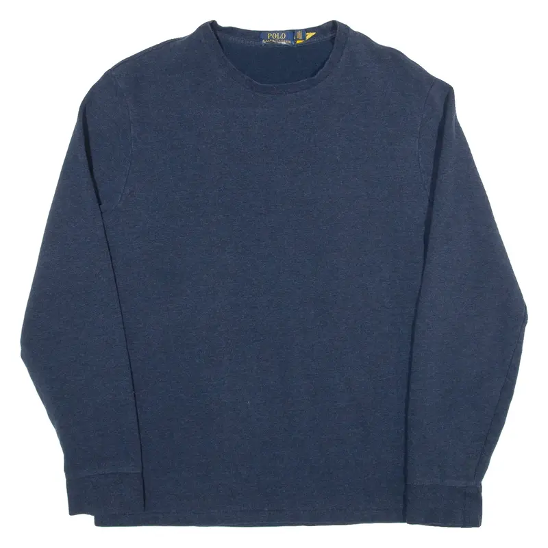 POLO RALPH LAUREN Mens T-Shirt Blue Long Sleeve L