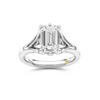 Rosie Emerald Cut Lab Grown Diamond Engagement Ring | 18K White Gold 4 CT. TW.