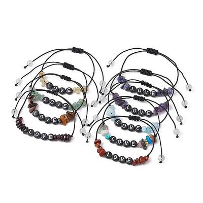 Natural Gemstone Braided Bead Bracelets