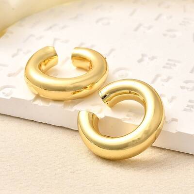 Rack Plating Brass Round Cuff Earrings