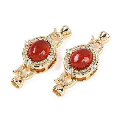 Brass Micro Pave Clear Cubic Zirconia Fold Over Clasps
