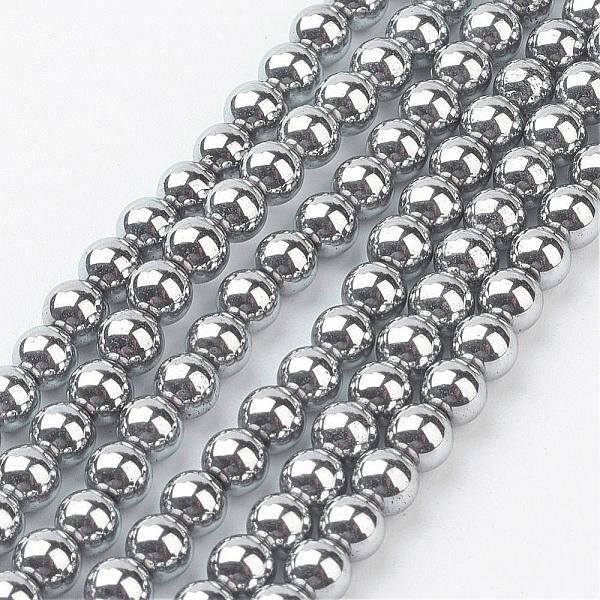 PVD Vacuum Plating Non-Magnetic Synthetic Hematite Beads Strands