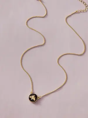 Women's Summer Elegant Bee Design Pendant Necklace, Summer Jewelry, Metallic Bee Charm Mexican Necklaces, Fashion All-match J...