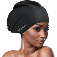 Swimming Cap for Long Hair, Extra Large Swimming Caps for Women & Men, Silicone Adult Swim Cap, Waterproof Swimming Hat for D...
