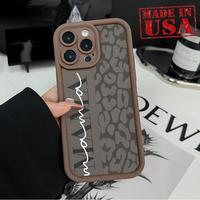 Trendy MAMA Leopard Case for iPhone 16 15 14 Pro Max 13 12 11 XR XS E Plus Shockproof Full Camera Protection Durable slim Sil...