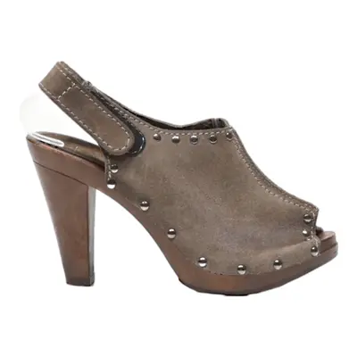NEXT Peep Toe Heels Grey Leather Womens UK 4