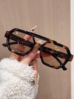 Unisex Vintage Trendy Tortoise Pattern Aviator Sunglasses, Gifts for Her, Retro Outdoor Sports Sunglasses, Modern Fashiona...