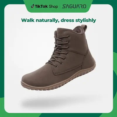 SAGUARO Ambition Ⅰ Winter Barefoot Boots Insulated Lining Minimalist Design with 6mm Sole and Wide Toe Box for Women and Me...