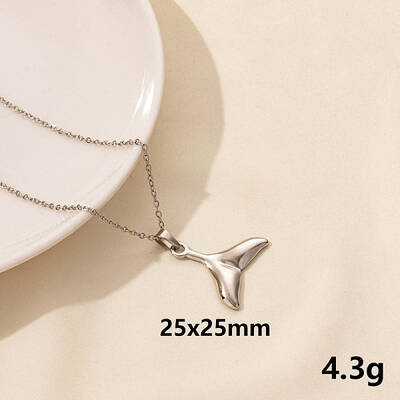Stainless Steel Fishtail Pendant Necklaces