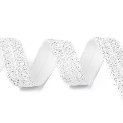 Gold and Silver Sparkle Elastic Side Nylon Ribbon