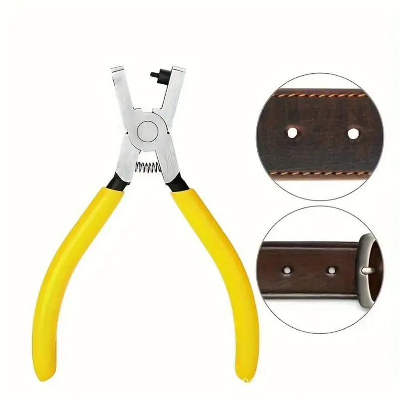 Hole Punching Plier, 1 Count 2mm Round Hole Puncher, Heavy Duty Watch Belt Shoelace Label Paper Hole Punching Tool, Office St...