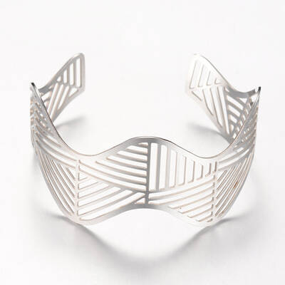 Tarnish Resistant 304 Stainless Steel Filigree Cuff Bangles