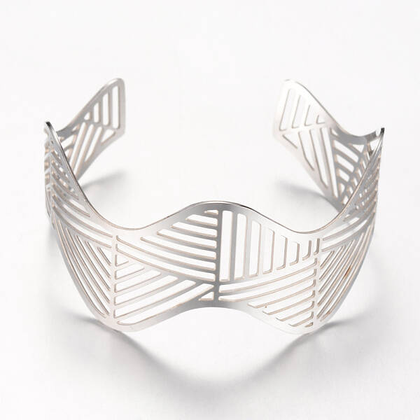 Tarnish Resistant 304 Stainless Steel Filigree Cuff Bangles