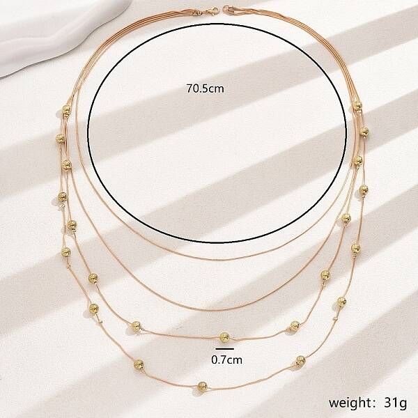 Elegant Multi Layered Iron Bead Necklace for Women's Party Wear