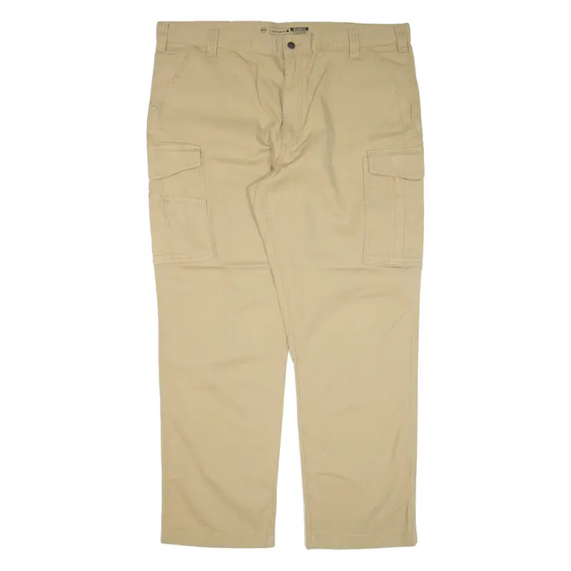 CARHARTT IRR Cargo Workwear Mens Trousers Beige Relaxed Straight W42 L32