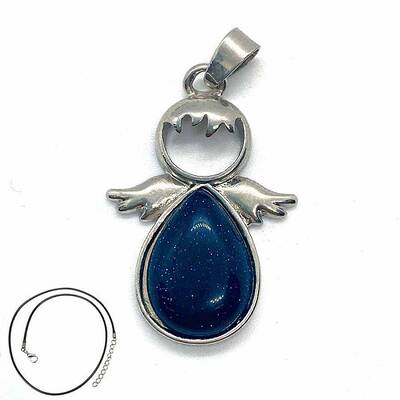 Angel Wings Crystal Teardropt Pendant Necklaces