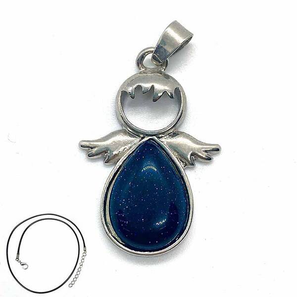 Angel Wings Crystal Teardropt Pendant Necklaces