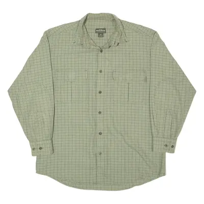 WOOLRICH Shirt Green Plaid Long Sleeve Mens L