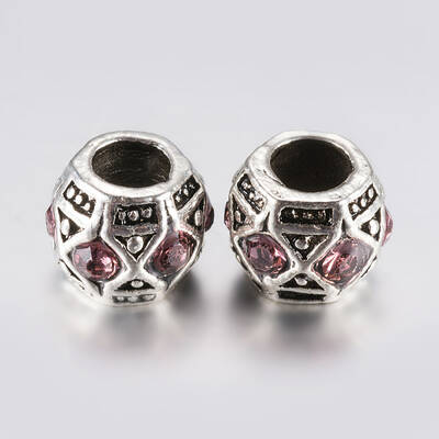 Tibetan Style Alloy Rhinestone European Beads