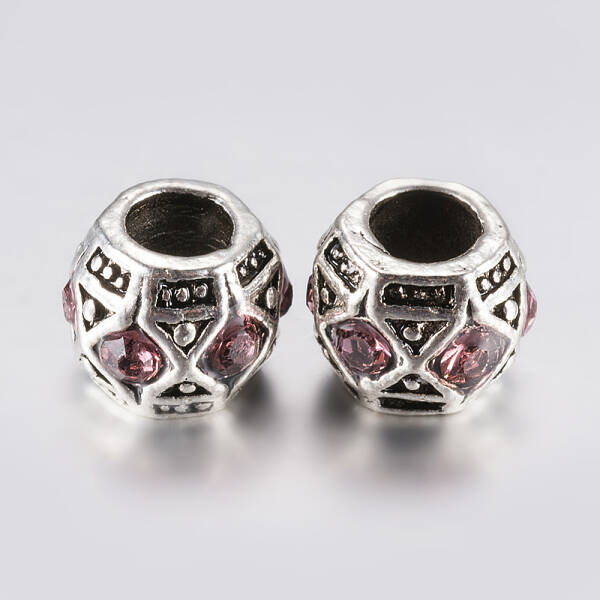 Tibetan Style Alloy Rhinestone European Beads