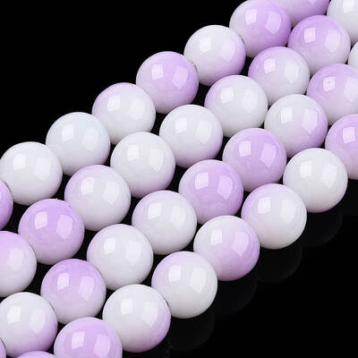 Two Tone Opaque Baking Painted Glass Beads Strands