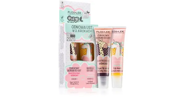 Floslek Laboratorium Moody Lip Vege Kit Cherry Lip Scrub + Lemon Renewal Lip Mask