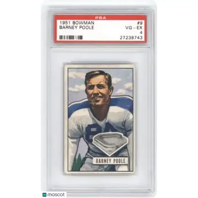 Barney Poole PSA 1951 Bowman #9 Football 4