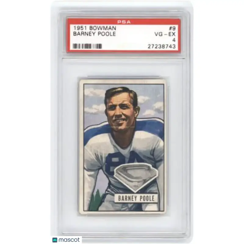 Barney Poole PSA 1951 Bowman #9 Football 4