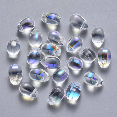 Transparent Spray Painted Glass Charms