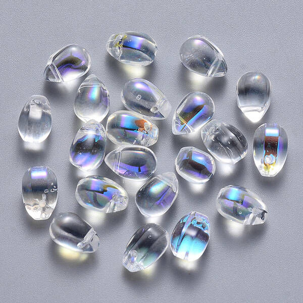 Transparent Spray Painted Glass Charms
