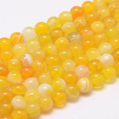 Natural Striped Agate/Banded Agate Bead Strands