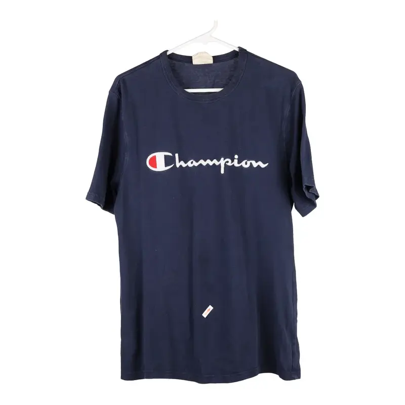 Champion Spellout T-Shirt - Medium Blue Cotton
