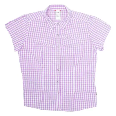 THE NORTH FACE Womens Shirt Purple Nylon Check XL