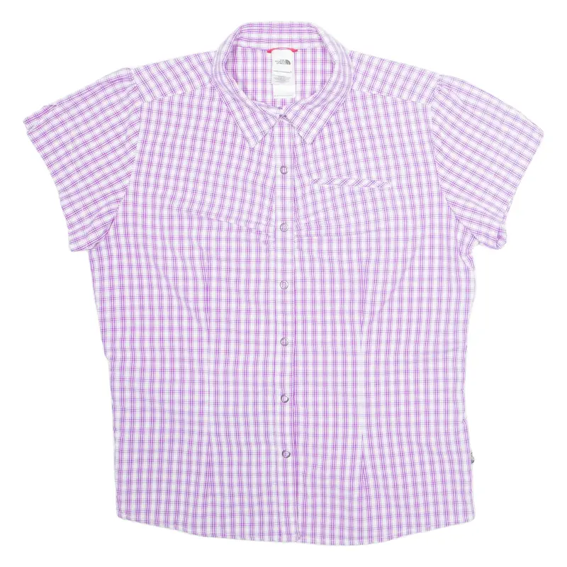 THE NORTH FACE Womens Shirt Purple Nylon Check XL