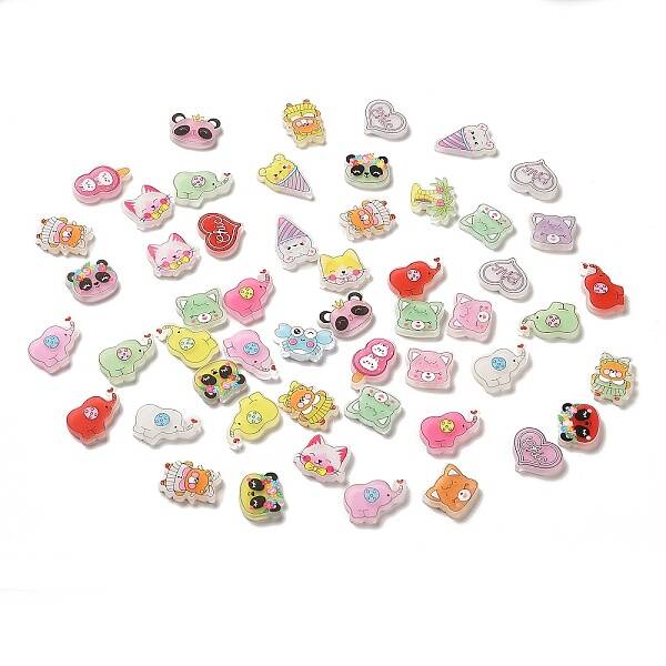 Cartoon Animal Opaque Resin Cabochons