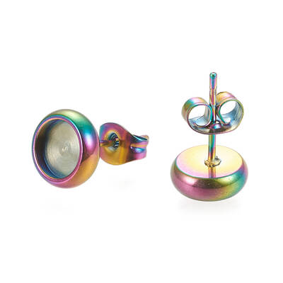 Ion Plating(IP) 304 Stainless Steel Stud Earring Settings