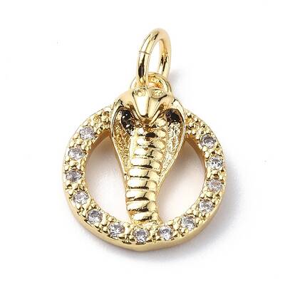 Brass Micro Pave Cubic Zirconia Charms