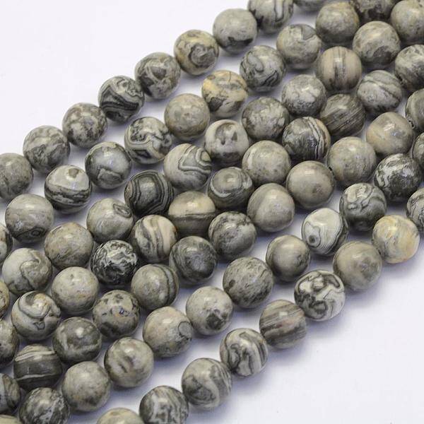 Natural Map Stone/Picasso Stone/Picasso Jasper Beads Strands