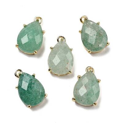 Natural Dyed Strawberry Quartz Faceted Pendants