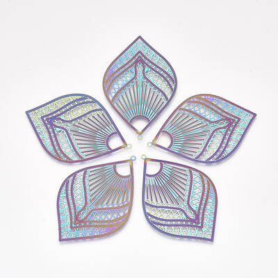 Ion Plating(IP) 304 Stainless Steel Filigree Big Pendants