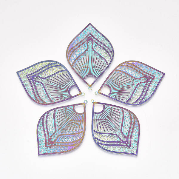 Ion Plating(IP) 304 Stainless Steel Filigree Big Pendants