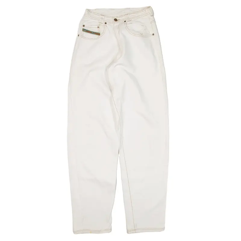 DOUBLE FACT Jeans White Denim Regular Mom Womens W24 L33
