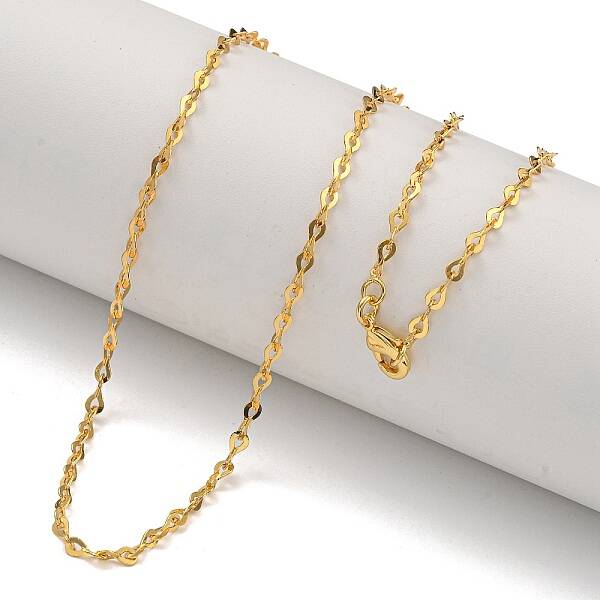 Brass Heart Link Chain Necklaces for Women