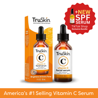 TruSkin Vitamin C Serum + SPF Serum - Brightens Fine Lines, Smooths Appearance, Hyaluronic Acid & Vitamin E - Prickly Pear an...
