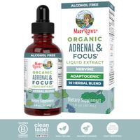 MaryRuth's Adrenal & Focus Herbal Blend for Adults - Adaptogenic - With Ginkgo Biloba & Astragalus - USDA Organic - Vegan - N...