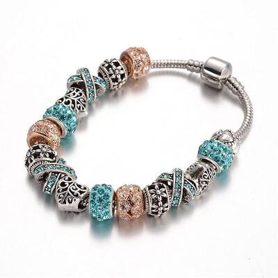 Alloy Rhinestone Bead European Bracelets