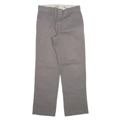 DICKIES 874 Workwear Mens Trousers Grey Regular Straight W32 L32