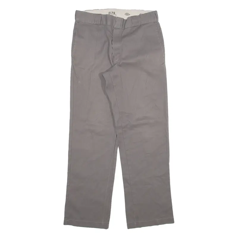 DICKIES 874 Workwear Mens Trousers Grey Regular Straight W32 L32
