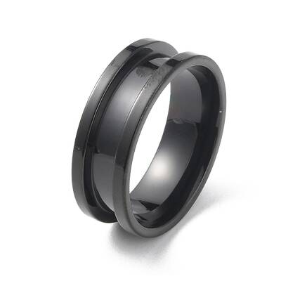 Stainless Steel Grooved Finger Ring
